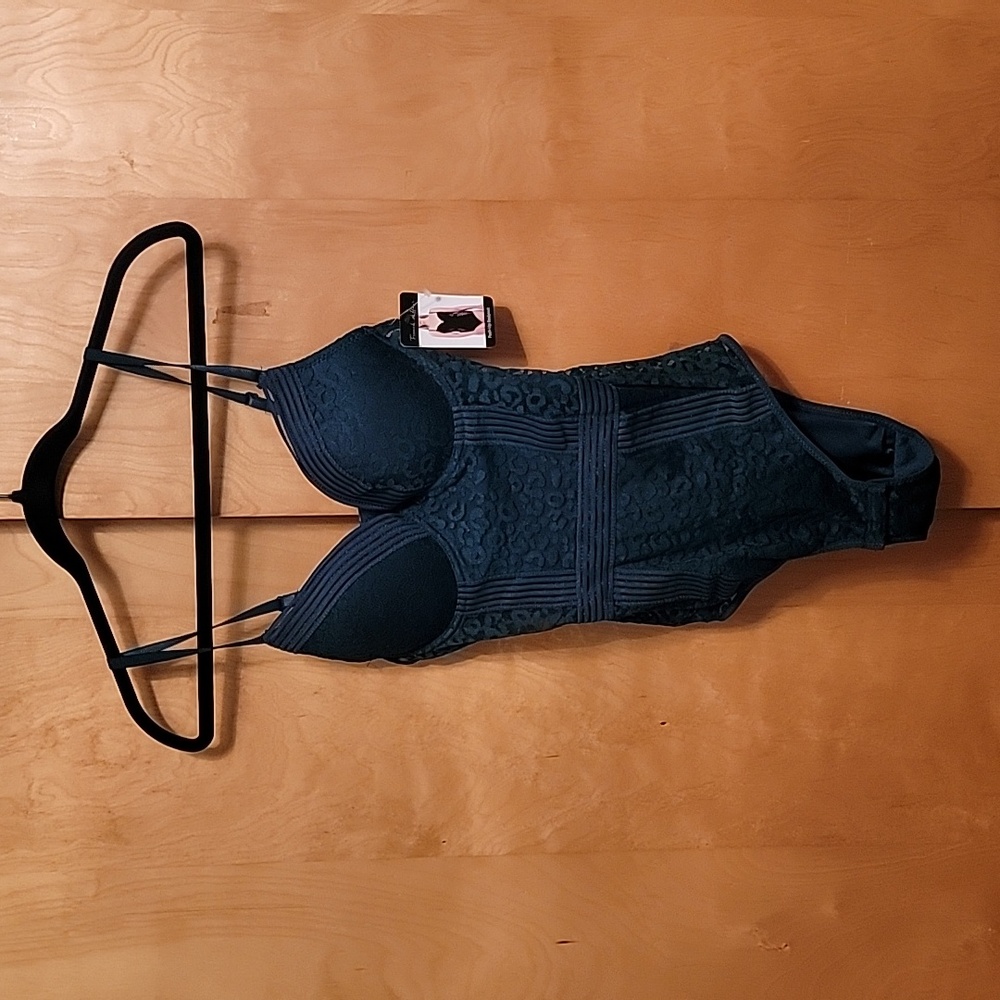 French Affairs Emerald Green Push Up Bodysuit